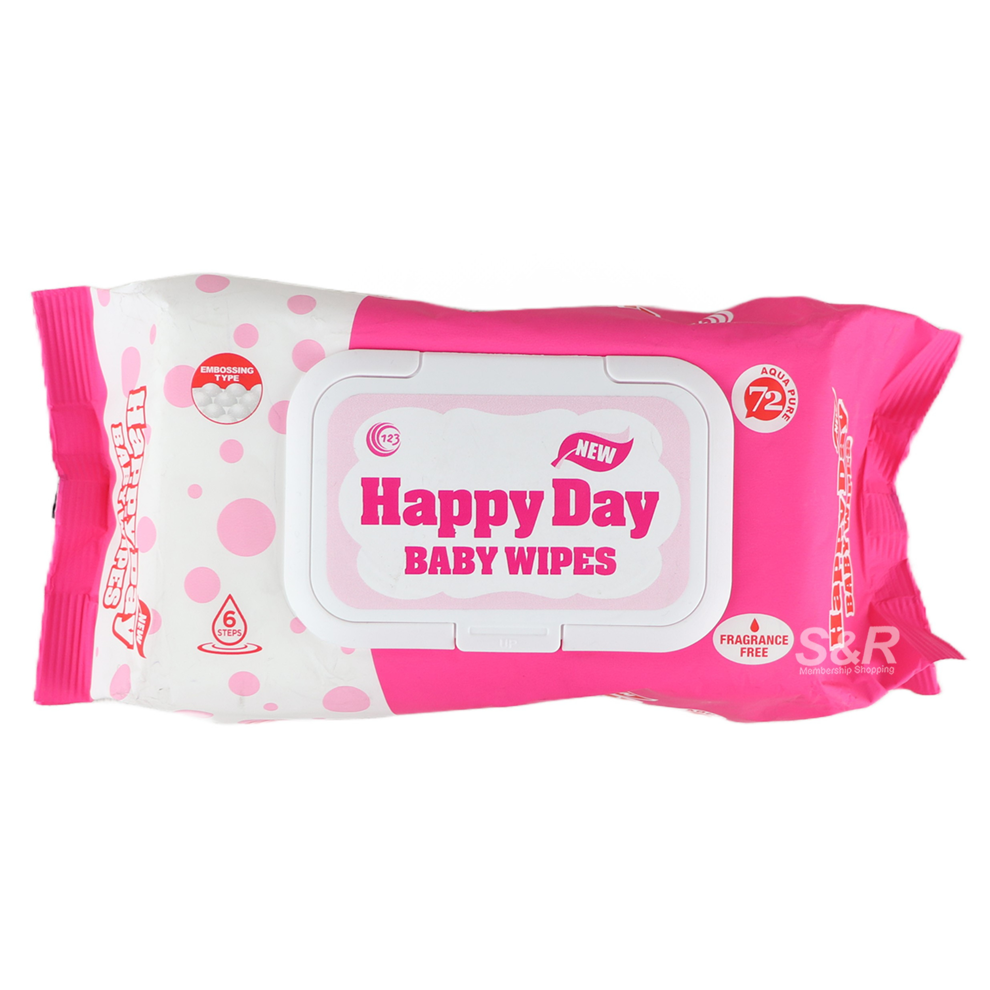 Happy Day Pink Baby Wipes 72pcs
